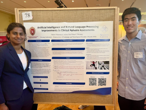 Hadeel Manimaran and Jeff Zou at poster session